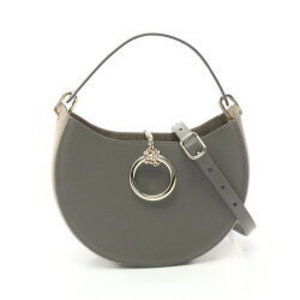 CHLOE ARLENE Hobo Bag Leather Handbag Gray